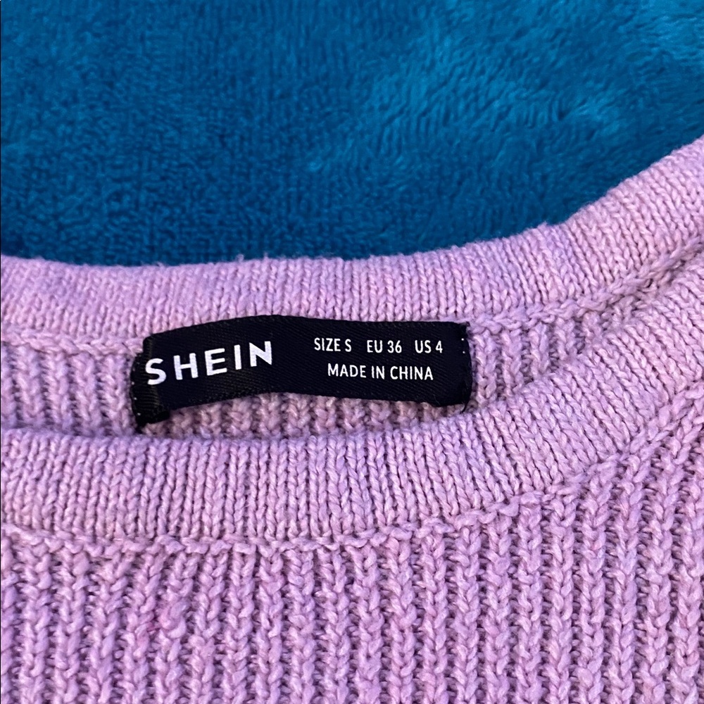 SHEIN juniors light purple long sleeve crop top - Picture 2 of 3
